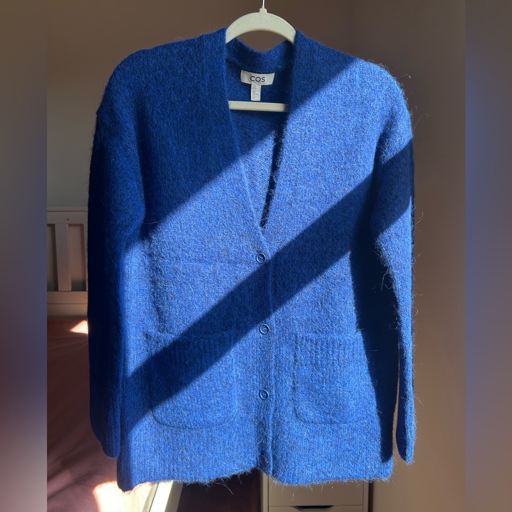 NWOT COS Women's Blue Wool Cardigan